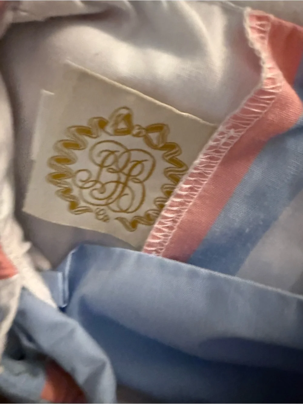 The Beaufort Bonnet Company Pink & Blue Striped Sleeveless Dress with Bow